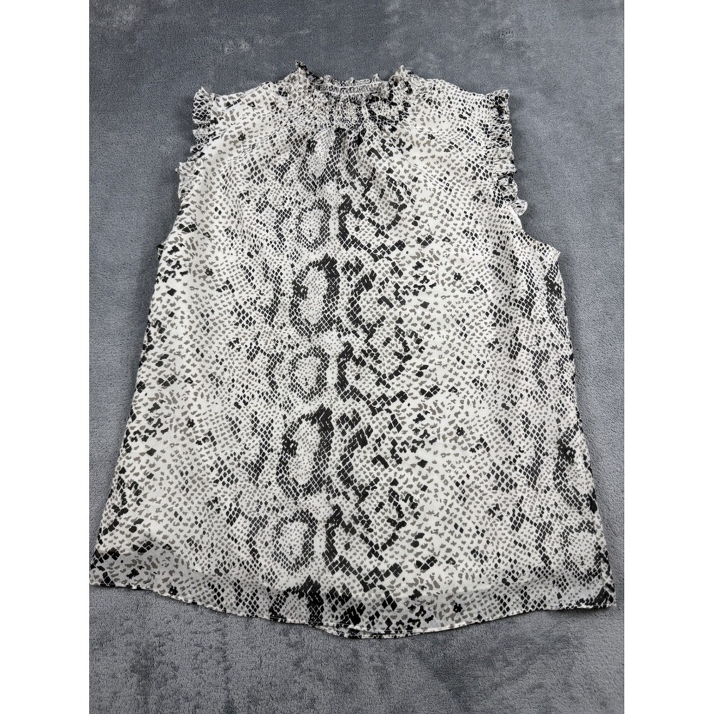 J. Crew Snake Print Smocked Neck Ruffle Sleeve Flowy Blouse Women Size 4